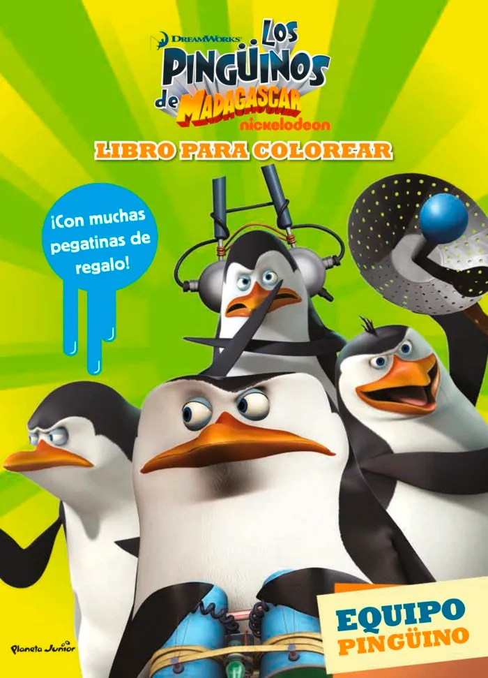 Los Pingüinos De Madagascar. Libro Para Colorear